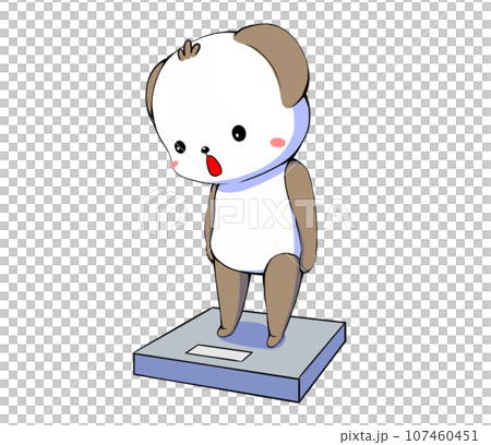 体重計に乗るキャラクター 107460451