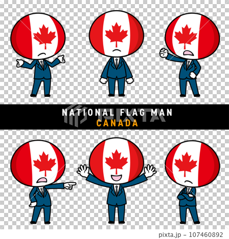 A character set that personifies the Canadian flag 107460892