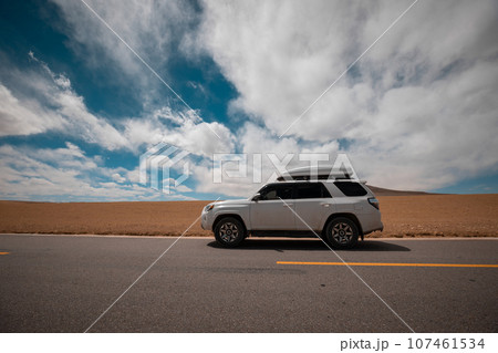 Car road trip in tibet, China 107461534
