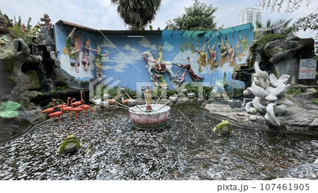 Fish pond looks in the afternoon 107461905