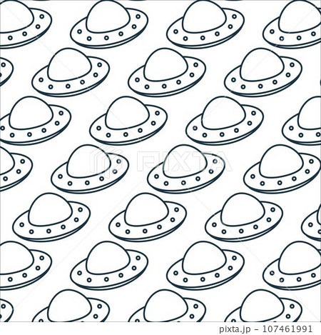 spaceship ufo alien color fly space pattern  107461991