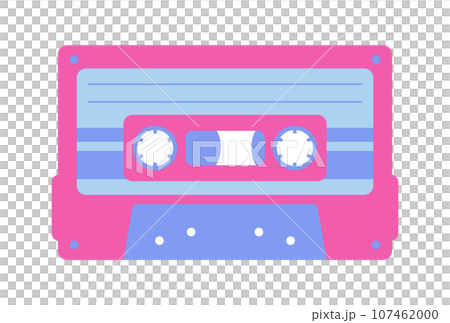 Illustration of retro cassette tape 107462000