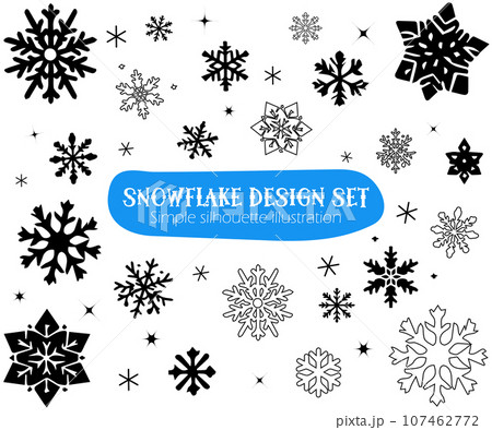 Set of vector snowflakes. Snowflake texture for decoration