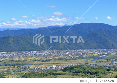 千曲川展望公園からの風景 長野県千曲市の写真素材 [107463520] - PIXTA