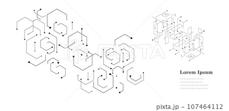 幾何学 抽象 六角形 科学 背景 透過 107464112