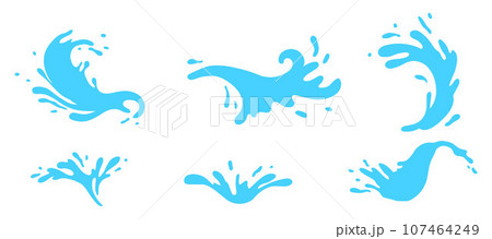 Water splash liquide. Vector Illustration. A water splash, symphony of motion in still world Fresh juice splashed, scene of vibrant taste in action A wave shape, sculpted testament to oceans 107464249