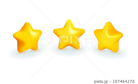 Three yellow 3D star icons vector illustration design. 107464278