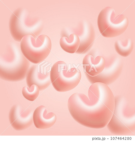 Pink and blurred 3D hearts vector illustration design. Pink and blurred 3D hearts vector illustration design. 107464280