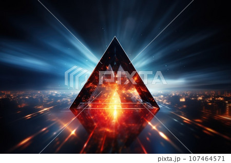 Abstract pyramid triangle background on black...のイラスト素材 [107464571] - PIXTA