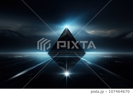 Abstract pyramid triangle background on black...のイラスト素材 [107464670] - PIXTA