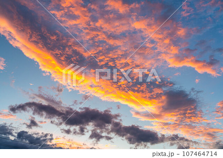 【空素材】朝焼け・夕焼け素材【長野県】 【空素材】朝焼け・夕焼け素材【長野県】 107464714