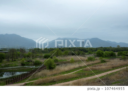 Bicycle path along Yeongsangang River 107464955