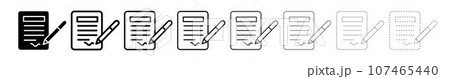 Set of Contract different line shapes, thin line design vector illustration Set of Contract different line shapes, thin line design vector illustration 107465440