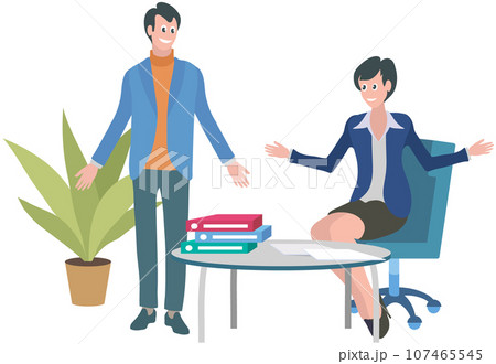Office workers. Vector illustration. A worker employee contributes to success of organization An office manager oversees daily operations and ensures efficiency A business persons navigates tasks Office workers. Vector illustration. A worker employee contributes to success of organization An office manager oversees daily operations and ensures efficiency A business persons navigates tasks 107465545