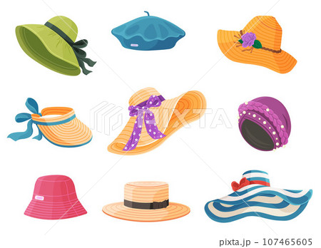 Summer hat. Vector illustration. Summer headwear, emblem of relief amidst scorching sun A beach hat, canvas painted with sebreezes and sandy feet A summer hat, shield elegantly woven against sunlight Summer hat. Vector illustration. Summer headwear, emblem of relief amidst scorching sun A beach hat, canvas painted with sebreezes and sandy feet A summer hat, shield elegantly woven against sunlight 107465605