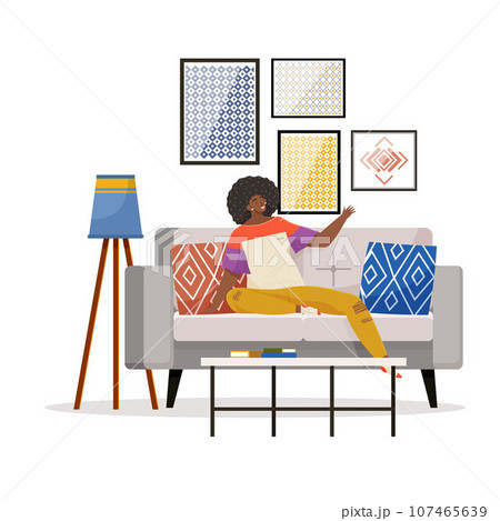 Home office. Interior vector illustration. Work from home. Office space reflects professionalism and dedicated work ethic Flat interior design emphasizes comfort and functionality in home office 107465639