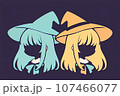 2人の魔女のシルエット（AI生成） 107466077