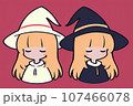 2人の魔女のシルエット（AI生成） 107466078