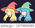 2人の魔女のシルエット（AI生成） 107466080