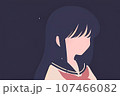 黒バックにセーラー服の女子学生（AI生成） 107466082