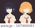 セーラー服を着た2人の女の子のアイコン（AI生成） 107466083
