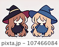 ハロウィンの仮装をした2人の女の子（AIイラスト） 107466084