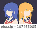 セーラー服を着た2人の女の子のアイコン（AI生成） 107466085