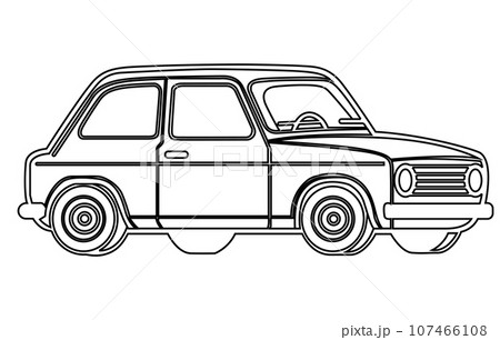 Vehicle Car Outline. Vehicle car Outline vector illustration. Vehicle Car Outline. Vehicle car Outline vector illustration. 107466108