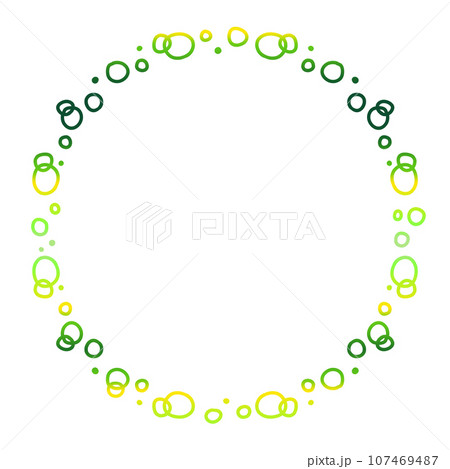 グラデーションな水玉の丸いフレーム 107469487