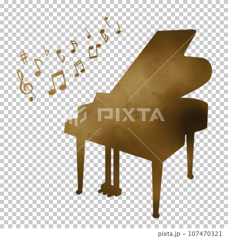 brown grand piano silhouette 107470321