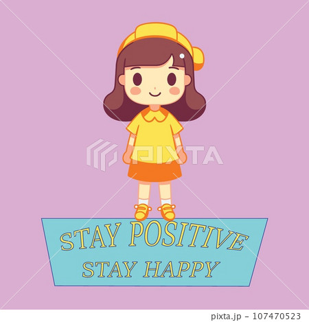 Joyful Girl in Yellow Spreading Positivity and...のイラスト素材 [107470523 ...