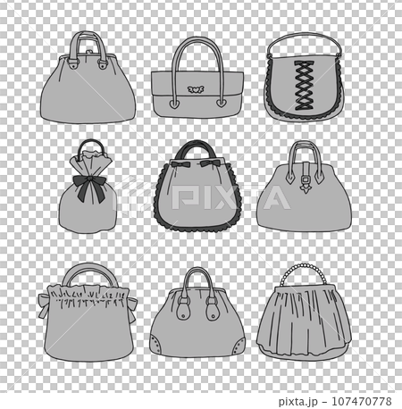 灰色手袋插畫集 灰色手袋插畫集 107470778