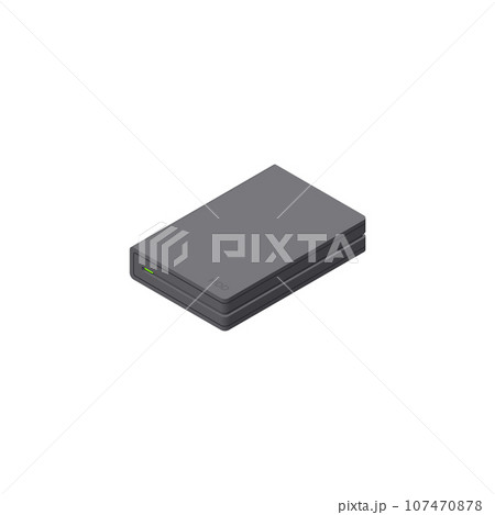 アイソメトリック図法で描いた録画用外付けHDDのイラスト 107470878