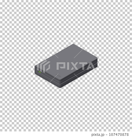 アイソメトリック図法で描いた録画用外付けHDDのイラスト 107470878