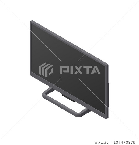 アイソメトリック図法で描いた液晶テレビ(S)のイラスト 107470879