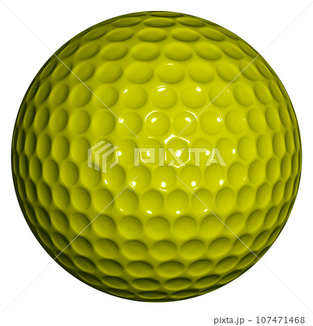黄色いゴルフボール 3DCG 107471468
