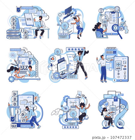 Application testing metaphor. Vector illustration. Software testing, sweep that keeps software environment clefrom bugs Application testing, softwares final exam before its deemed fit for use 107472337
