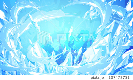氷の斬撃のエフェクト背景_16:9 107472751