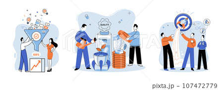 Successful project launch. Vector illustration. A successful business, symbol of unwavering commitment and perseverance Project launch startup, inauguration of journey full of opportunities 107472779