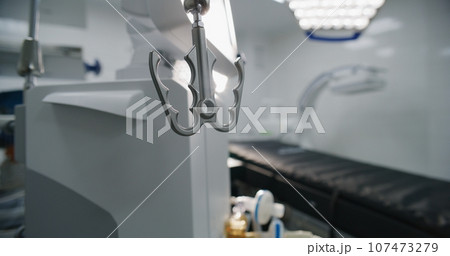 Close up of tubes of life support machine in operating block Close up of tubes of life support machine in operating block 107473279