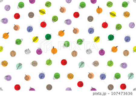 illustration Line drawings of vegetables and fruits with circle color on white background. illustration Line drawings of vegetables and fruits with circle color on white background. 107473636