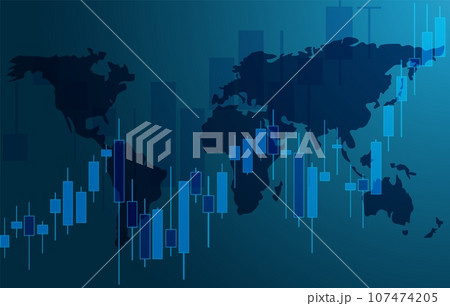 Trading background, wallpaper. Financial candlestick chart, support and resistance level chart. Charts for Forex trading Trading background, wallpaper. Financial candlestick chart, support and resistance level chart. Charts for Forex trading 107474205