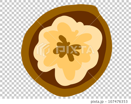 可愛的帶殼核桃/手繪插畫素材 可愛的帶殼核桃/手繪插畫素材 107476353