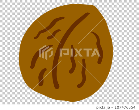 可愛的帶殼核桃/手繪插畫素材 可愛的帶殼核桃/手繪插畫素材 107476354