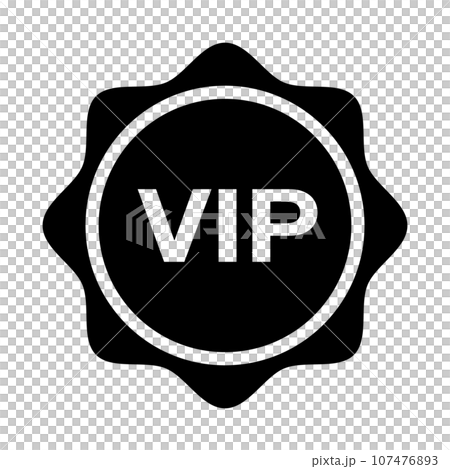 VIP 徽章剪影圖示。向量。 VIP 徽章剪影圖示。向量。 107476893