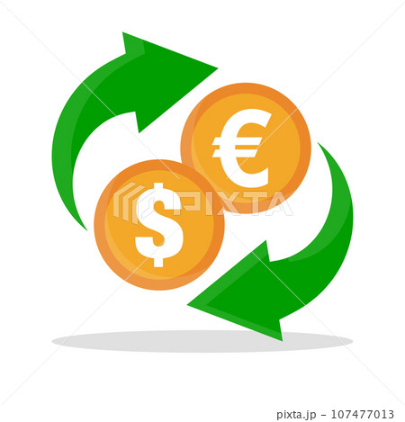 ドルとユーロと外国為替両替のアイコン 107477013