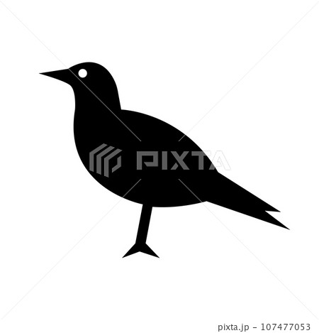 カラスのシルエットアイコン。黒い鳥。ベクター。 107477053