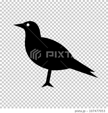 カラスのシルエットアイコン。黒い鳥。ベクター。 107477053