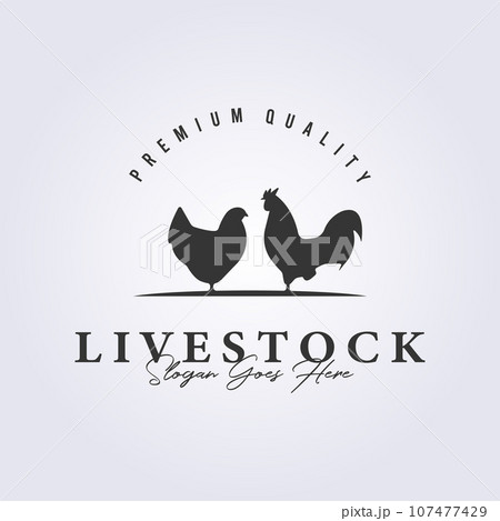 logo of livestock symbol farm and ranch vector illustration design 107477429