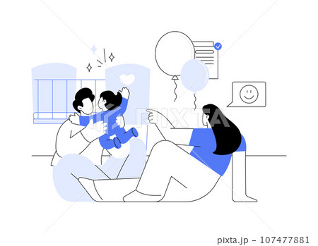 Adopted child moving in abstract concept vector illustration. 107477881